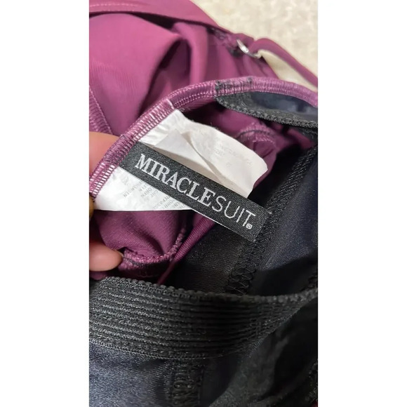 Maroon Miraclesuit One Piece Bathing Suit Size 12 - Picture 6 of 6